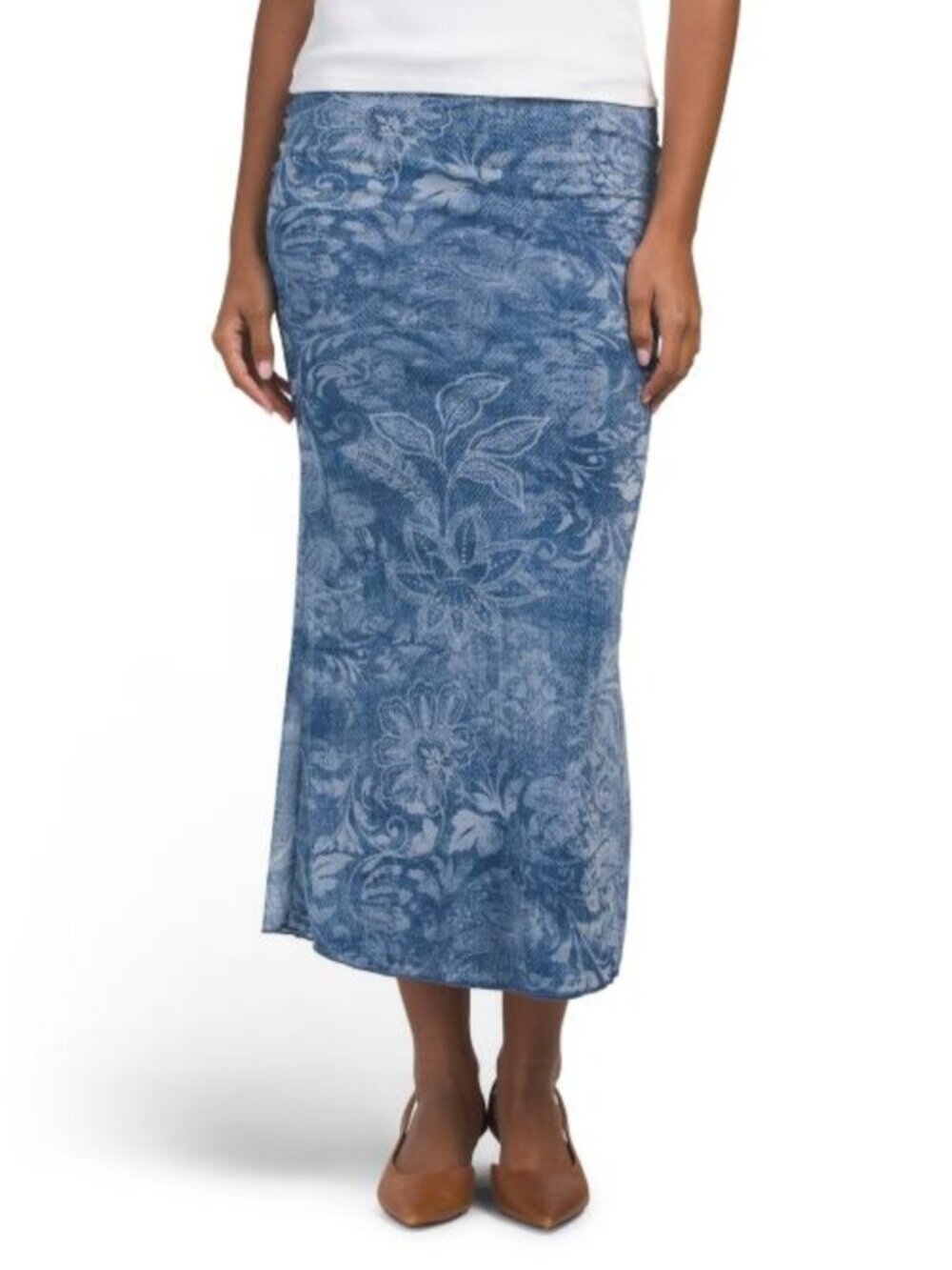 SEE YOU MONDAY Mesh Column Maxi Skirt